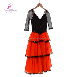 B26616 Nuevo Tutú de Ballet Profesional Romántico para la Variación de Paquita, Tutú de Ballet para Competencia, Tutú Negro y <span class=keywords><strong>Naranja</strong></span> - Product Image 2