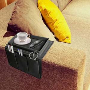 Sac de rangement suspendu antidérapant pour canapé, fauteuil, lit, organisateur de poche en lin pour télécommande de télévision, sortie d'usine - Product Image 4