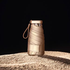 Parapluie de poche mini ultra-léger à 5 plis avec revêtement doré, isolation thermique, personnalisé en usine, pour femme, sac à main, voyage, cadeau - Product Image 3