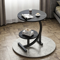 Table basse moderne en bois nordique en forme de C, petite table à thé convertible en table de chevet pour salon, appartement, mobilier de maison