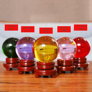 Ensemble d'ornements en boule de cristal K9, sphère en verre colorée avec gravure interne, décoration d'intérieur, cadeau artisanal - Product Image 4