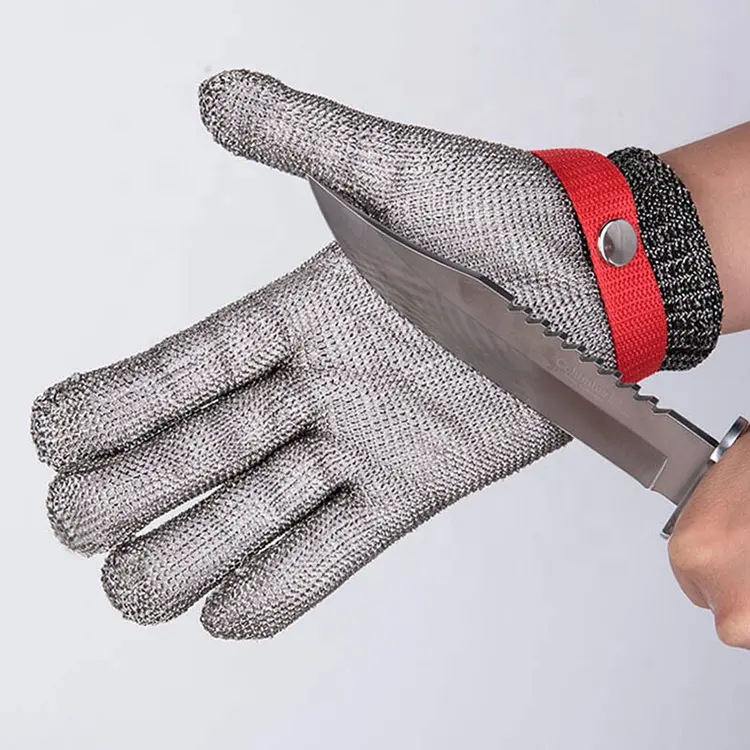 Gants résistants aux coupures de haute qualité Gant de cotte de mailles en acier inoxydable pour boucher