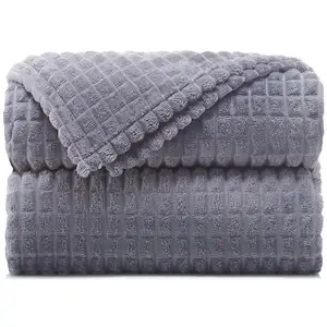 Однотонные вафельные фланелевые одеяла, теплоизоляционное пушистое Фланелевое флисовое качественное одеяло