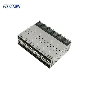 2x1 2x2 2x6 2x8 Ports Press-Fit Stackable SFP Module Connector 2/4/12/16 Positions Female SFP Cage Assemble Connector