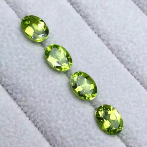 YZ Agustus batu keberuntungan batu permata Peridot alami batu kelahiran segi oval kalung Peridot hijau manik-manik Peridot kristal zaitun - Product Image 3