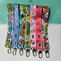 Cordon de téléphone personnalisé avec logo imprimé, sangle de poignet réglable, cordon mignon