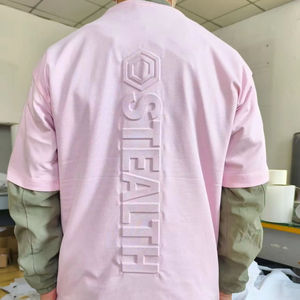 FLOWORA Vêtements Personnalisés OEM de Haute Qualité pour Hommes, Hauts 100% Coton avec Broderie 3D en Relief, Créez Votre Propre Broderie 3D Gonflée - Product Image 1