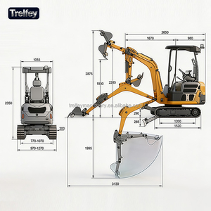 Mini Excavadora de 2 Toneladas con Certificación EPA y Giro Cero de Cola <span class=keywords><strong>para</strong></span> Trabajos de Paisajismo - Product Image 2