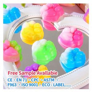 ของเล่นบีบลดความเครียดรูปอุ้งเท้าแมว PVC/PUR แบบขายส่ง แพ็ค 12 ชิ้น เนื้อมอจิ บีบแล้วคืนตัวช้า ของเล่นบีบสุดน่ารัก - Product Image 3