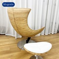 Fauteuil inclinable pivotant en cuir italien moderne avec pieds en métal pour salon et bureau à domicile, fauteuil de relaxation pivotant