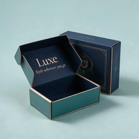 Boîte d'expédition en carton ondulé personnalisée verte et noire, boîte cadeau avec insert en papier, emballages personnalisés