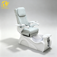Fauteuils de pédicure professionnels de luxe Madamcenter sans plomberie, fauteuil inclinable pour soins des pieds avec bassin électrique sans tuyauterie