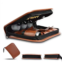 Mini sac de golf portable avec logo personnalisé en cuir de qualité supérieure étui cadeau pour hommes sac de rangement étanche pour balles de golf de grande capacité