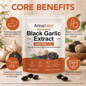 ArtoaLabs Ingrosso 240 Softgel Inodore Naturale Integratore di Aglio Invecchiato <span class=keywords><strong>Capsule</strong></span> di Estratto di Aglio Nero Fermentato 6000mg - Product Image 3