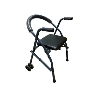 Déambulateur pliable Donghan en acier carbone avec dossier rond et deux roues pour personnes handicapées - Product Image 1