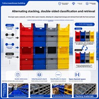 Caisse en plastique perforée en U, empilable, légère, écologique, durable, pour tri et picking en entrepôt e-commerce