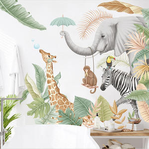 Pegatinas de Pared de Animales de Dibujos Animados, Calcomanías Removibles, Decoración de Pared DIY para Habitación Infantil o Guardería - Product Image 3