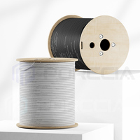 Câble de branchement optique GJYXFCH 2 fibres, autoportant aérien en forme de 8, G.657A1 monomode, type arc, avec fil messager