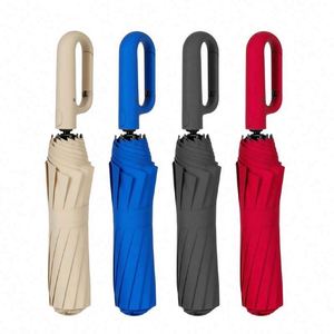 Hot Sale Unbreakable Paraguas Windproof UV <b>Folding</b> Durable Premium Grip Automatic Umbrella With logo Custom Ring Buckle - Product Image 2