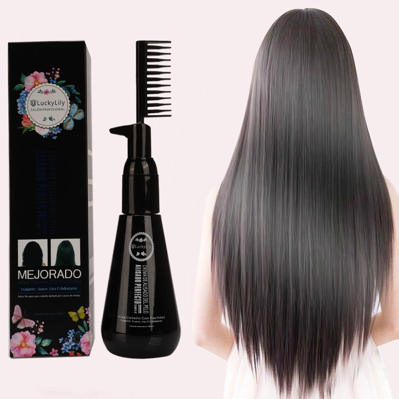 High Quality Organic Vegan Hair Straightening Cream With Comb Private Label Natural Hair Straightening