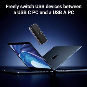 Conmutador USB con Entrada A y C, Permite que los Ordenadores Compartan 4 <span class=keywords><strong>Puertos</strong></span> USB, Selector <span class=keywords><strong>de</strong></span> Conmutador USB para PC, Portátil, Teclado, Ratón, Cámara Web - Product Image 3