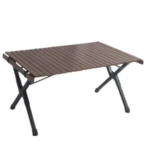 Nouvel arrivage de table pliable en rouleau d'oeufs pour la plage et le camping en plein air table de pique-nique de grande taille en bois massif de hêtre