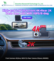 OEM nouvelle arrivée 3.99 pouces voiture boîte noire double lentille avant 4K arrière 2K enregistreur DVR étanche pour voiture