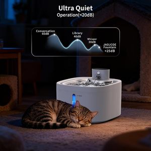 Fontaine à eau automatique pour chat en acier inoxydable avec une capacité de 2,5 L pour un usage domestique, distributeur d'eau pour chats - Product Image 2