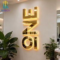 Enseigne créative en lettres métalliques 3D en acier inoxydable rétroéclairées par LED pour entreprises, utilisation intérieure/extérieure, étanche IP65