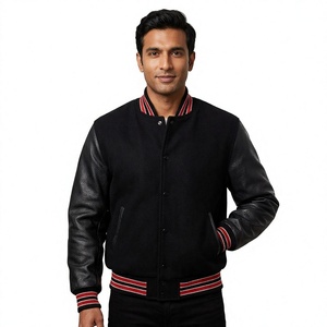Chaquetas Varsity Unisex al por Mayor, Impermeables, Reversibles, de Tela de Lana, Color Sólido, para Invierno - Product Image 1