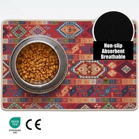Tapis de sol en velours éponge marocain rouge vif, motif ethnique tribal, avec franges, anti-dérapant, pour salon