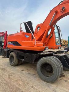 Excavadora de ruedas Doosan usada de bajo precio, máquina excavadora hidráulica Doosan de 15 toneladas a la venta - Product Image 5