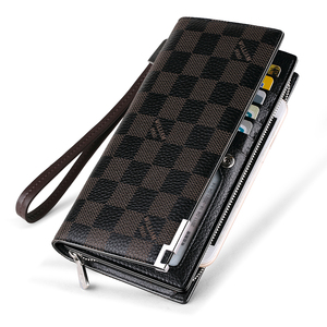 Portafoglio in vera pelle <span class=keywords><strong>da</strong></span> <span class=keywords><strong>uomo</strong></span> di lusso 2020 all'ingrosso con cerniera <span class=keywords><strong>da</strong></span> viaggio pochette di lusso con portafogli lunghi - Product Image 4