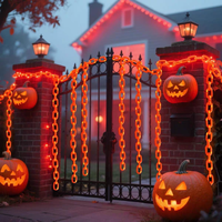 Nouvelles lumières décoratives en chaîne pour Halloween, blanc chaud, pour fêtes en extérieur, décors de maison hantée, accessoires d'ambiance, lumière effrayante