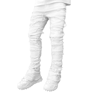 <span class=keywords><strong>Pantaloni</strong></span> da uomo personalizzati con <span class=keywords><strong>bottoni</strong></span> da uomo alla moda Jeans impilati con <span class=keywords><strong>bottoni</strong></span> <span class=keywords><strong>laterali</strong></span> da uomo - Product Image 1