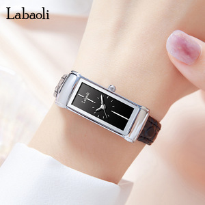 สายหนังสไตล์เรโทรนาฬิกาผู้หญิงทรงสี่เหลี่ยมที่เรียบง่ายและสง่างามนาฬิกาควอทซ์ที่ทันสมัย - Product Image 2