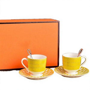 Wholesale Luxury Ceramic Dinner Plate <b>Set</b> & Classic Bone China Coffee <b>Cup</b>-Eco-Friendly Portable Housewarming Wedding Gift - Product Image 3