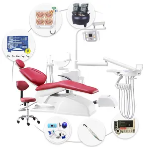 Diş ekipmanları CE onaylı çok fonksiyonlu dişçi sandalyesi el aleti ile hastane için