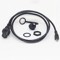 Câble micro USB étanche monté sur panneau Micro B mâle à femelle câble d'extension avec couvercle