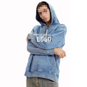 Sweat à capuche pour homme, style américain, épais, délavé, vintage, coupe ample, épaules tombantes, sport, oversize, vente en gros OEM - Product Image 1