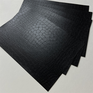 Factory Embossed Paper <b>Sheet</b> Black Crocodile Texture 120gsm One side Glossy Card Specialty Paper - Product Image 3