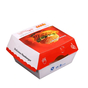 Çevre dostu yağlı özel baskılı Hamburger kutusu Fast Food ambalaj konteyner için özel beyaz karton <span class=keywords><strong>Burger</strong></span> kutusu suşi - Product Image 2