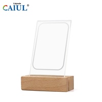 Cadre photo LED en acrylique Yoshanda de 3 pouces, cadre photo transparent en bois, mini cadre photo lumineux, vente en gros