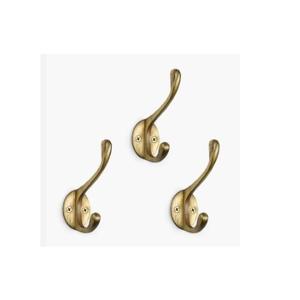 Brass Hammered Metal <b>Wall</b> Hook Set of Three Traditional Design Towel Coat Hook Bathroom <b>Clothes</b> <b>Wall</b> <b>Mounted</b> <b>Wall</b> Hook Set - Product Image 1