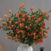 Bouquet de fleurs artificielles mixtes en soie, réaliste et parfumé, petite composition florale pour Pâques, Noël, mariage, salon, table