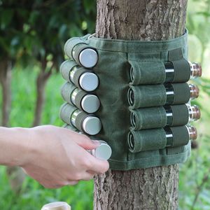 Outdoor Condiment Bottle Storage Bag Canvas 9 Glass Bottles Portable Camping Picnic Set Large Size - Product Image 1