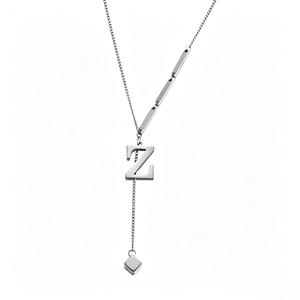 Collana con Lettera Iniziale Y in Acciaio Inossidabile Placcato Oro 18K - Ciondolo Cubo Delicato Impermeabile, Gioiello Personalizzato Regalo - Product Image 2