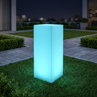 Lampadaire LED carré lumineux d'extérieur étanche avec télécommande, rechargeable, pour la Saint-Valentin, la cour et les événements