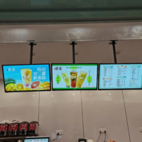 Lecteur multimédia LED d'intérieur pour café, écran LCD pour restaurant avec menu LED suspendu, affichage LED suspendu pour boutique