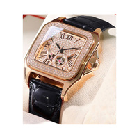 Montres mécaniques de luxe en acier, design usine et production en série, avec mouvement squelette à volant d'inertie similaire au diamant, pour marque privée